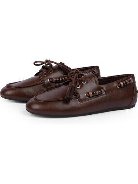 Women's Dark Brown Comfortable Dressy Fringe Driving Loafers Beaded Moccasins
